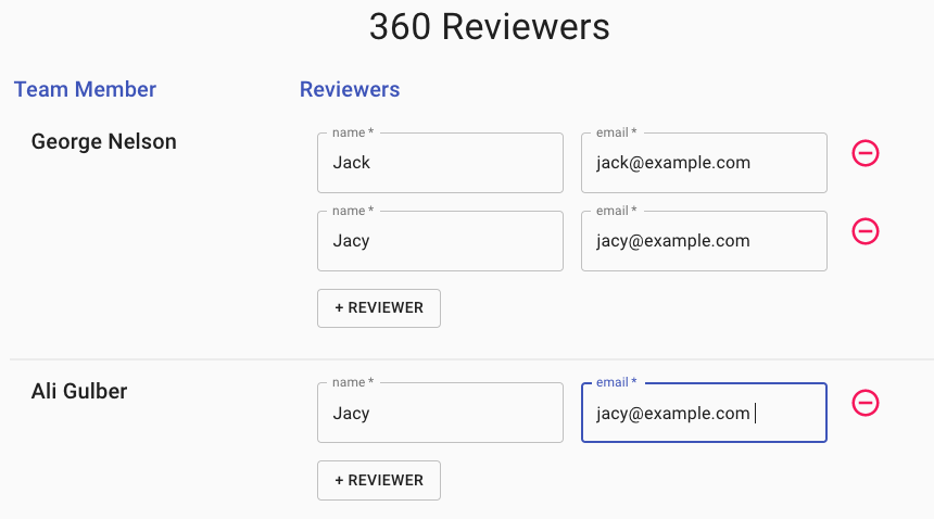 You can pick multiple reviewers and send them 360 feedback request reminders weekly, bi-weekly or monthly