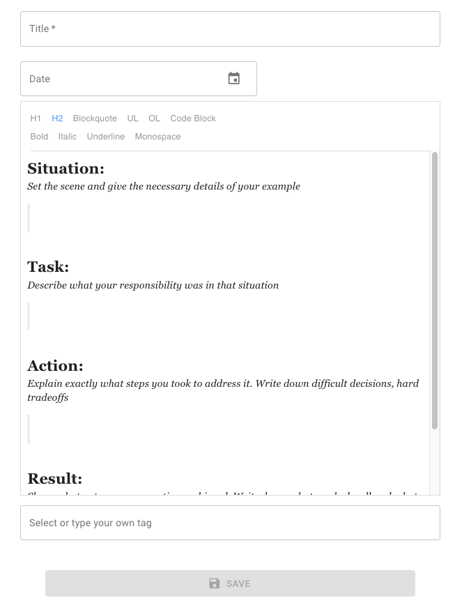 Tracking Important Work Situation Using STAR Method