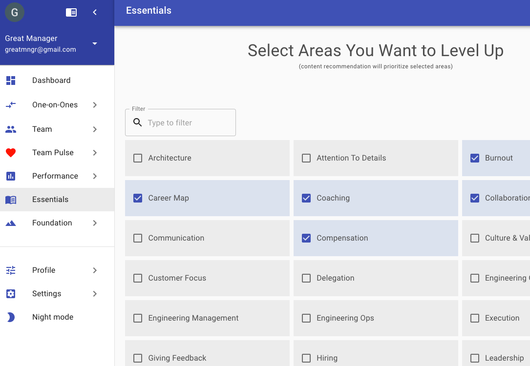 You Can Specify Areas You Want To Learn More About