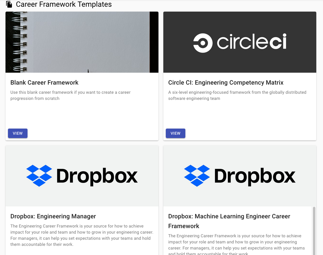 Career Framework Templates